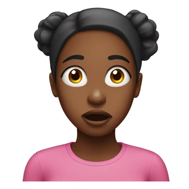 shocked black girl wearing pink sticker