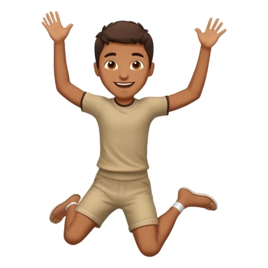 brown boy jumping really high sticker