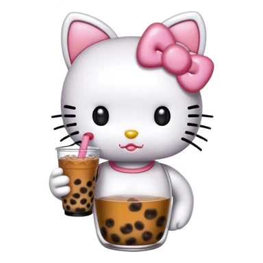 Hello kitty drinking boba sticker
