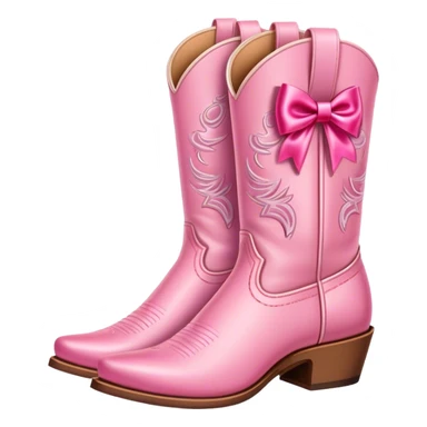 Pink cowgirl boots with bows sticker