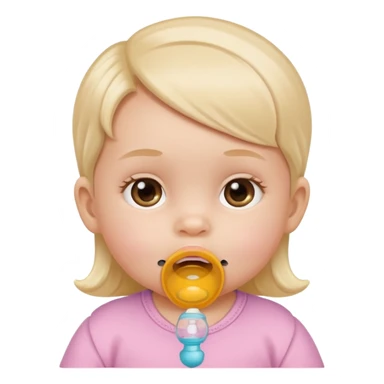 baby girl with a pacifier in her mouth sticker