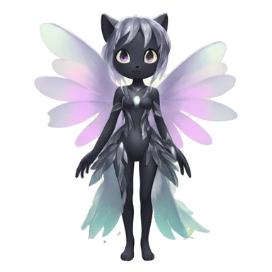 Shiny Shy Cool Pastel Black beautiful fantasy Kawaii Ethereal Sona Fakemon-animal Full Body sticker