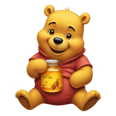 Winnie the Pooh with honey  sticker