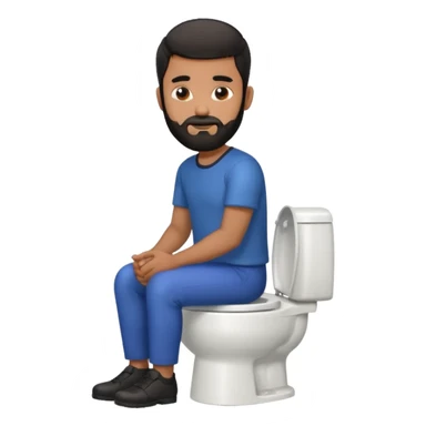 brown man on toilet sticker