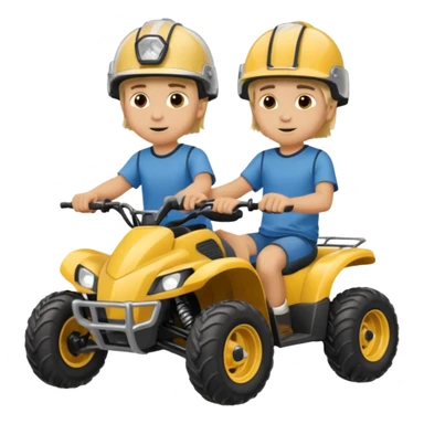 Can you make 2 blonde boys kids riding four wheelers sticker