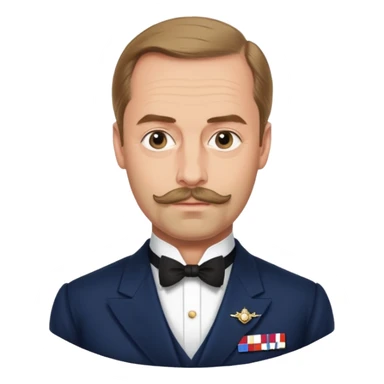 Prince George Duke Of Kent 5th Son of King George V but he don't have beard and moustache and he is husband of Princess Marina Of Greece And Denmark sticker