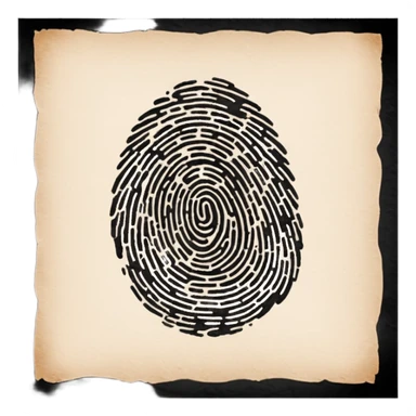 ink finger print on paper sticker