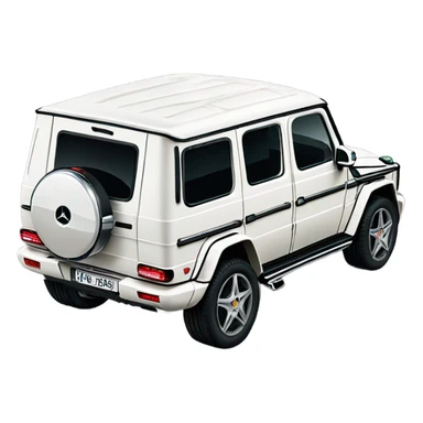 White Mercedes gwagon back sticker