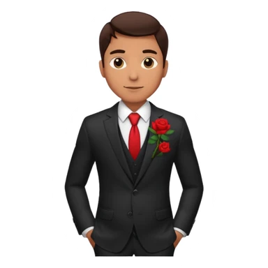man with rose in his suit pocket sticker