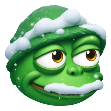 pepe the frog covered in snow sticker