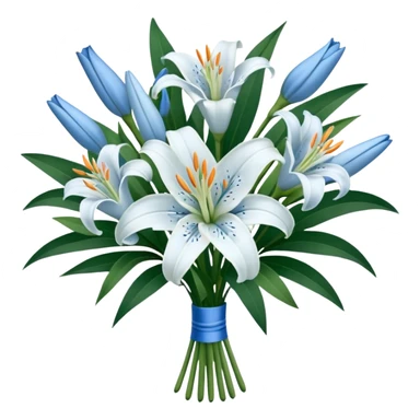 Big white and blue bouquet of Lillie’s  sticker