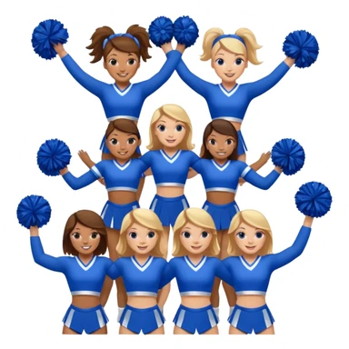 Cheerleaders in a stunt blue sticker