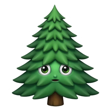 sapin avec deux gros yeux noirs, pas de bouche sticker