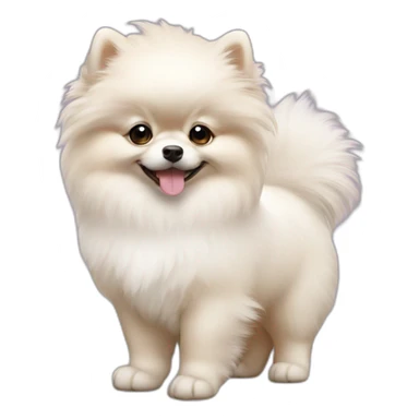 White pomeranian puppy sticker