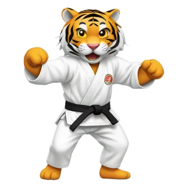Tiger jiu-jitsu fighting sticker