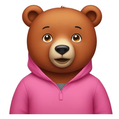 A red bear wearing a Pullover in pink  sticker