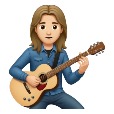 Guy with long hair guitarist sticker