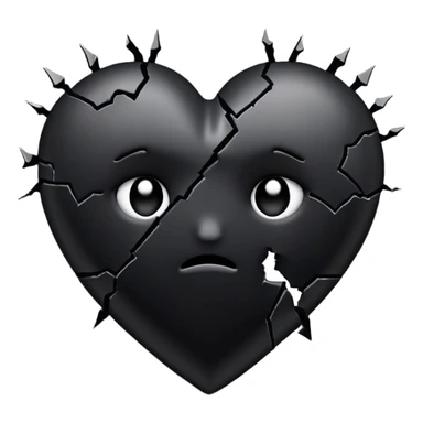 black broken heart emoji  sticker