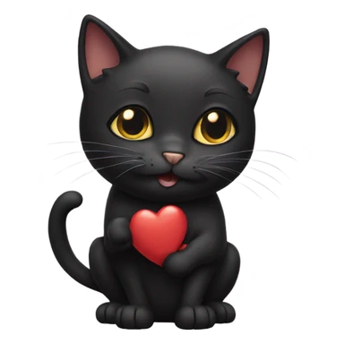 Black cat blowing kiss sticker