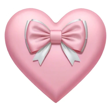 Pastel pink heart with white bow sticker