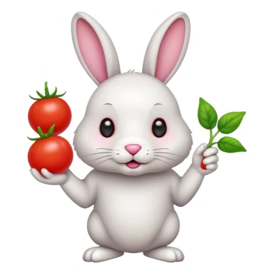 rabbit with cherry tomatoes  sticker