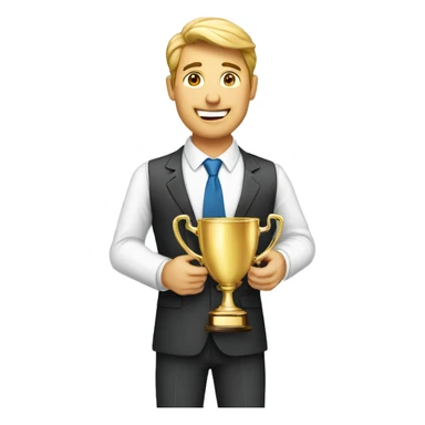 BUSINESS MAN WITH TROPHY sticker
