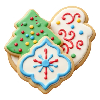 decorated sugar cookie with frosting sticker