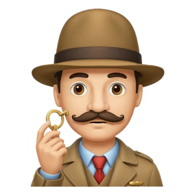 Guy with mustache and a hat putting a key to his nose sticker