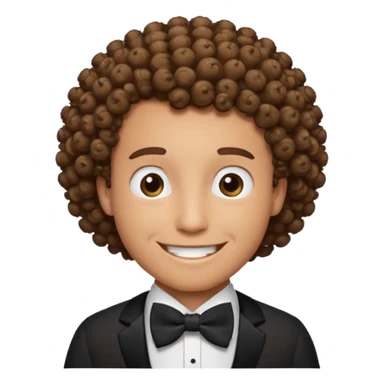 Curly-haired man wearing bow ties sticker