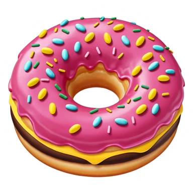 Dark brown donut with light pink icing and only YELLOW sprinkles. sticker