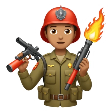 flame thrower war sticker