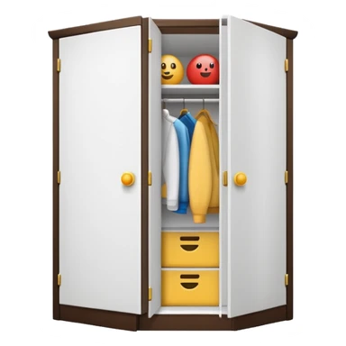 white corner closet with doors emoji style  sticker