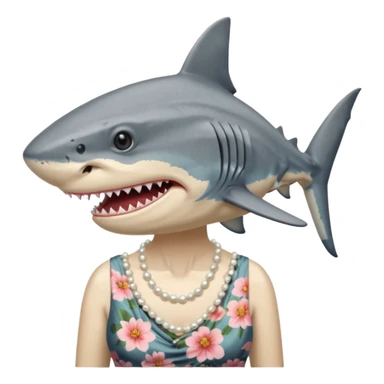 create me a slack emoji of a very old tiger shark dressed like a grandma sticker