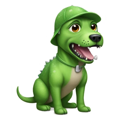 Dog wearing dinosaur costume sticker