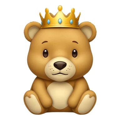 quiero que el emoji sea de un oso de peluche que tenga puesta una corona sticker