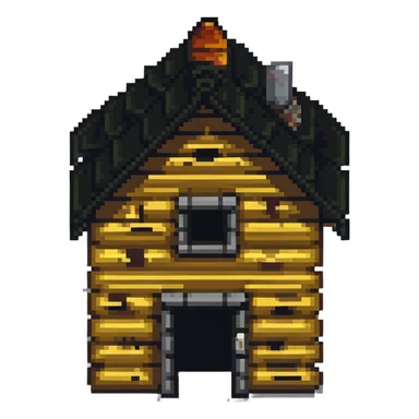 small log house sticker