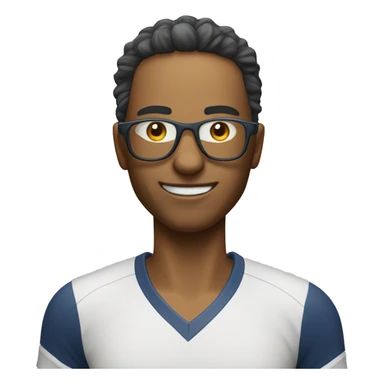 una persona daltónica con lentes jugando tenis sticker