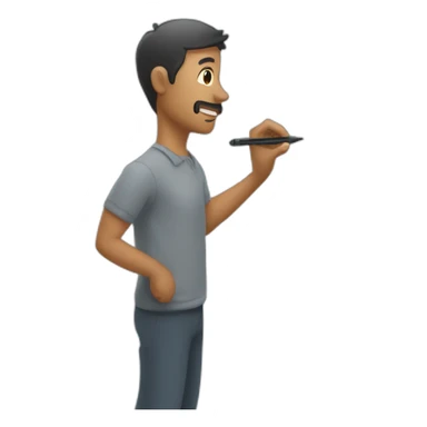 Man writing on a marker board sticker