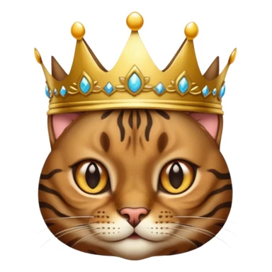 dark brown bengal cat with crown sticker