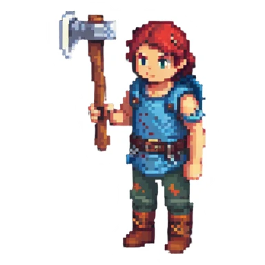 isometric survivor with axe from Project Zomboid sticker