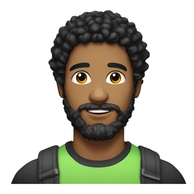 21 year old man with black curly hair and beard. muscular. white skin sticker