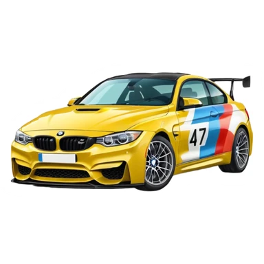 A retro sticker of a BMW M4 competition  sticker