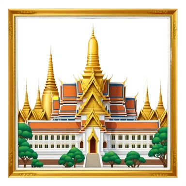 Grand Palace Bangkok Landmark Emoji – Featuring golden spires, Thai architecture, and the Emerald Buddha Temple. sticker