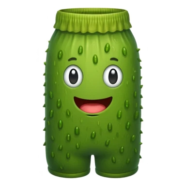 A pickle wearing shorts sticker