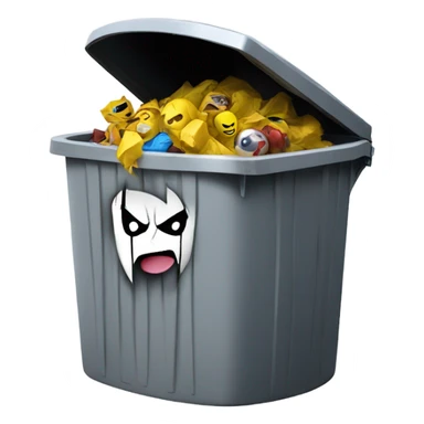 Marvel rivals video game being thrown in a trash can sticker
