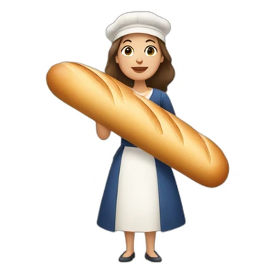 french woman holding a baguette sticker