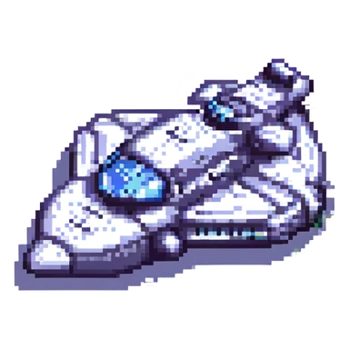 space cruiser pixel art sticker