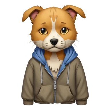 homeless dog cat with torn clothes


 sticker