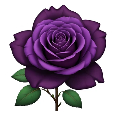 dying dark purple rose, with purple petals and blackish stem and leaves sticker