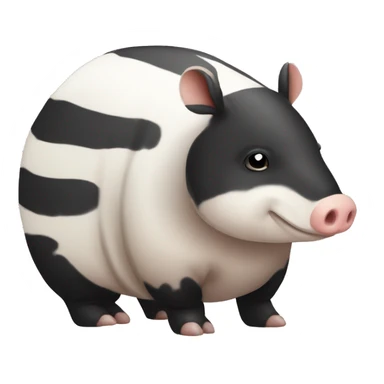 Black and white piebald chubby armadillo pig panda centipede armadillo  sticker
